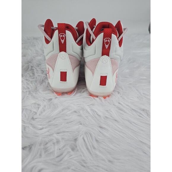 Lacrosse Cleats Under Armour UA Command MC Mid Red White Men's 10 New - Picture 3 of 6